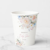 Baby in Bloom Floral Pink Babydusche Pappbecher (Vorderseite)