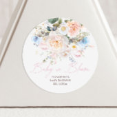 Baby in Bloom Floral Pink Babydusche Runder Aufkleber