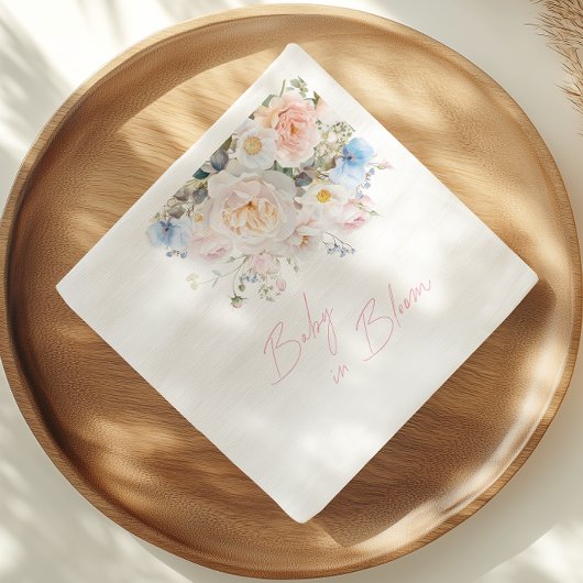 Baby in Bloom Floral Pink Babydusche Serviette