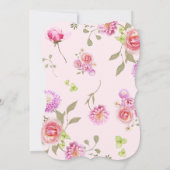 Baby in Bloom Floral Pink Bow Baby Dusche Einladung (Rückseite)