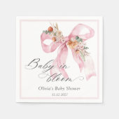 Baby in Bloom Floral Pink Bow Baby Dusche Serviette (Vorderseite)