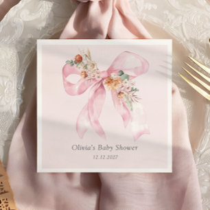 Baby in Bloom Floral Pink Bow Baby Dusche Serviette