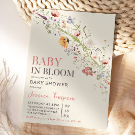 Baby in Bloom Floral Spring Baby Dusche Einladung