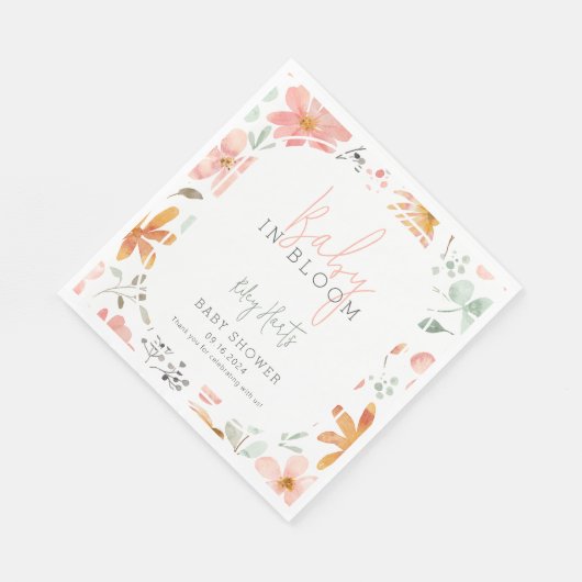 Baby in Bloom Floral Spring Baby Dusche Serviette (Ecke)