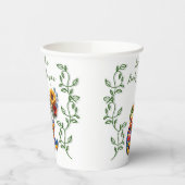 Baby in Bloom Floral Vine Leaf Babydusche Pappbecher (Links)