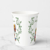 Baby in Bloom Floral Vine Leaf Babydusche Pappbecher (Rechts)