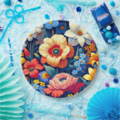 Baby in Bloom Floral Vine Leaf Babydusche Pappteller (Party)