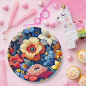 Baby in Bloom Floral Vine Leaf Babydusche Pappteller (Party)