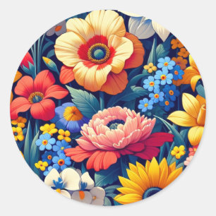 Baby in Bloom Floral Vine Leaf Babydusche Runder Aufkleber