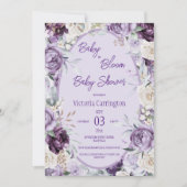 Baby in Bloom Floral Watercolor Babydusche Einladung (Vorderseite)