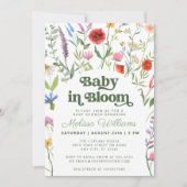 Baby in Bloom Floral Wildblume Babydusche Einladung (Vorderseite)