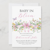 Baby in Bloom Floral Wildblume Bow Baby Dusche Einladung (Vorderseite)