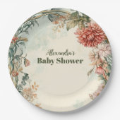 Baby in Bloom-Floral-Wildblume Pappteller (Vorderseite)