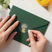 Baby in Bloom Floral Yellow Rain Boot Vielen Dank Runder Aufkleber