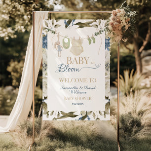 Baby in Bloom Florale Baby Shower Wäscheleine Poster
