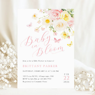 Baby in Bloom Florale Babyparty Einladung