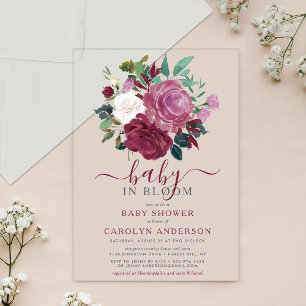 Baby In Bloom Florale Babyparty-Einladung Acryleinladungen