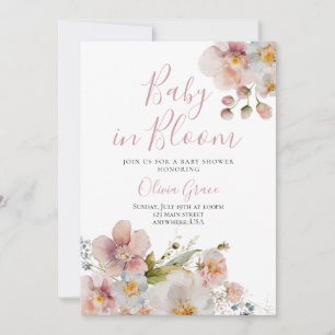 Baby in Bloom Florale Babyparty-Einladung Einladung