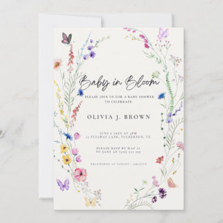 Baby in Bloom Florale Babyparty-Einladung Einladung