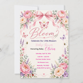 Baby in Bloom Florale Babyparty-Einladung Einladung