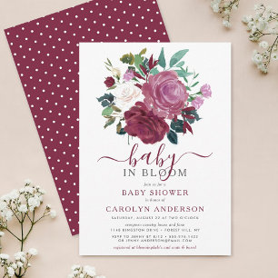 Baby In Bloom Florale Babyparty-Einladung Einladung