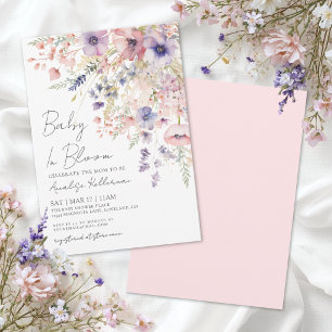 Baby In Bloom Florale Babyparty für Mädchen Einladung