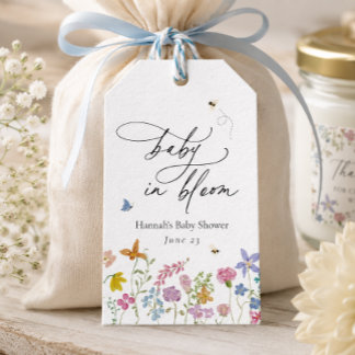 Baby in Bloom Florale Babyparty Geschenkanhänger
