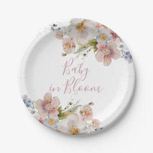 Baby in Bloom Florale Babyparty Pappteller