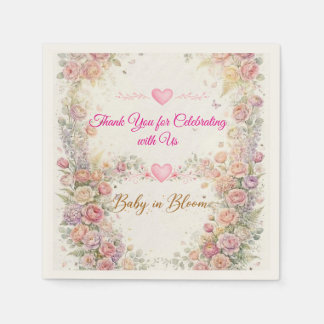 Baby in Bloom Florale Babyparty  Serviette