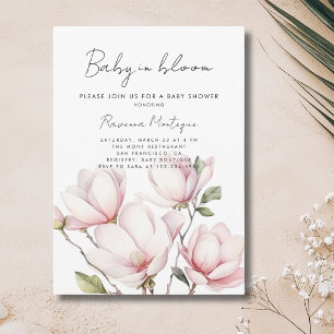 Baby in Bloom Florale Blush Magnolie Baby Shower-E Einladung