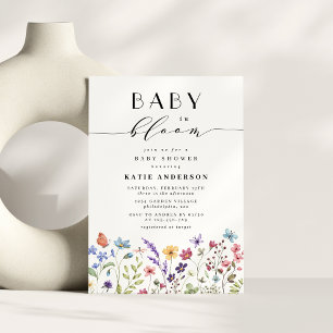 Baby in Bloom Florale Frühlings- und Sommer-Baby-P Einladung