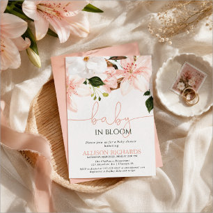 Baby in Bloom florale Lilien Mädchen-Baby-Party Einladung