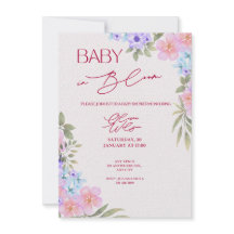 Baby in Bloom Florale Wasserfarben-Baby-Shower-Ein