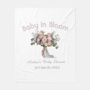 Baby in Bloom Florales Bouquet Baby Shower Retro R Fleecedecke