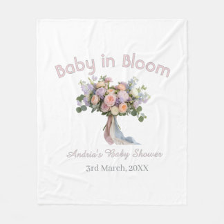 Baby in Bloom Florales Bouquet Baby Shower Retro R Fleecedecke
