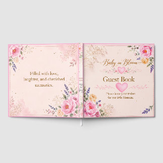 Baby in Bloom Florales Gästebuch 