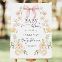 Baby In Bloom Florales Schleifen-Babyparty-Willkom