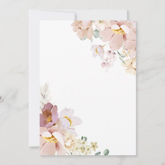 Baby in Bloom Florals Baby Dusche Einladung (Rückseite)