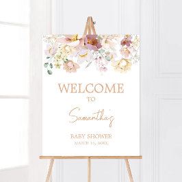 Baby in Bloom Florals Baby Dusche Willkommen Poster