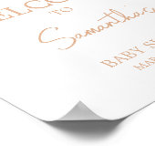 Baby in Bloom Florals Baby Dusche Willkommen Poster (Ecke)