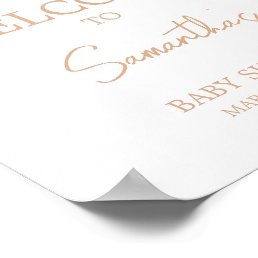 Baby in Bloom Florals Baby Dusche Willkommen Poster (Ecke)