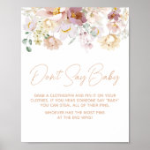 Baby in Bloom Florals Babydusche Sage nicht Baby Poster (Vorne)