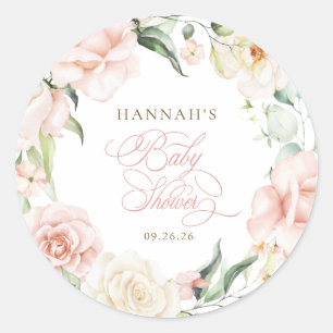 Baby in Bloom Florals Babyparty Runder Aufkleber
