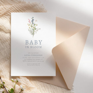 Baby in Bloom Frühlings-Wildblumen-Blumen-Baby-Par Einladung