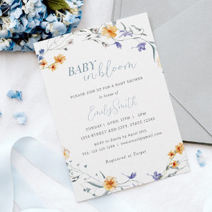 Baby in Bloom Frühlingsblumen-Baby-Party Einladung