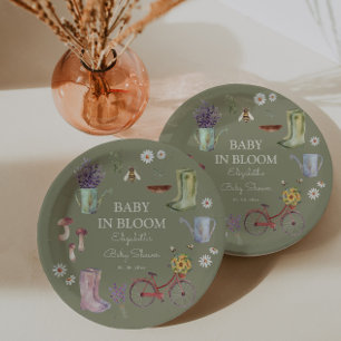 Baby in Bloom Garden Baby Dusche Pappteller