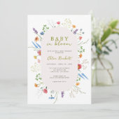 Baby In Bloom Garden Baby Shower Einladung (Stehend Vorderseite)