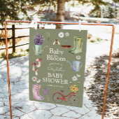 Baby in Bloom Garden Babydusche Begrüßungszeichen Poster