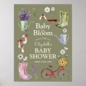 Baby in Bloom Garden Babydusche Begrüßungszeichen Poster (Vorne)
