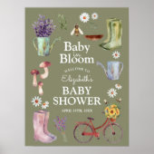 Baby in Bloom Garden Babydusche Begrüßungszeichen Poster (Vorne)